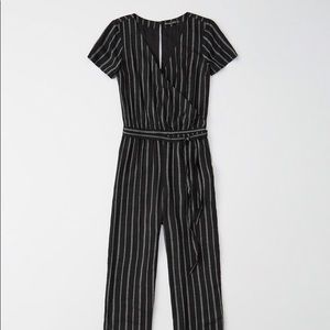 Abercrombie Black and White Striped Jumpsuit